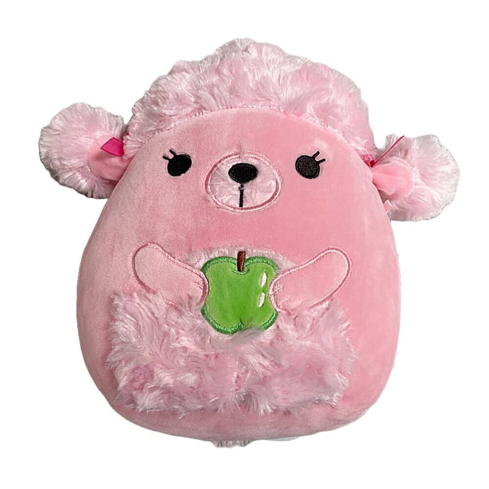 Squishmallows 8 inch Chloe Poodle with Green Apple Back To School Squad EUC - Picture 5 of 5
